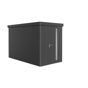 Biohort Metalen Tuinhuis Neo - Donkergrijs Metallic - 180x348cm - Enkele Deur