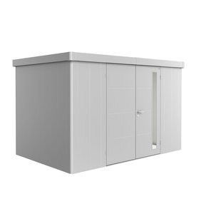 Biohort Metalen Tuinhuis Neo - Zilver Metallic - 348x236cm - Dubbele Deur