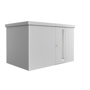 Biohort Metalen Tuinhuis Neo - Zilver Metallic - 348x236cm - Enkele Deur