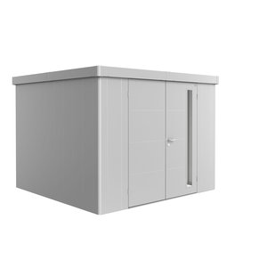 Biohort Metalen Tuinhuis Neo - Zilver Metallic - 292x292cm - Dubbele Deur