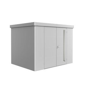 Biohort Metalen Tuinhuis Neo Gr. 2c - Zilver Metallic - 236x292cm - Dubbele Deur