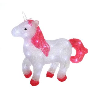 Central Park Verlichte Eenhoorn Acryl Lichtsnoer - 40 Led's - Wit - 35cm - Binnen