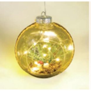 Central Park Kerstbal Led - 10 Led's - Warm Wit - 12cm - Binnen