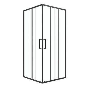 Aurlane - Douche Hoekinstap Factory X - 90 X 200cm - Zwart Profiel - 6 Mm Helder Glas