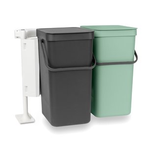 Brabantia Inbouwemmer Sort&go 2x16l Jade Groen/donkergroen