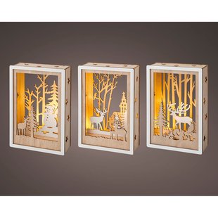 Decoris Led Scenery Hout Forest Steady - 4 Led's - Warm Wit - 15cm - Binnen