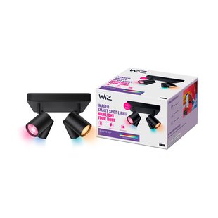 Wiz Opbouwspot Imageo Zwart 4xgu10 5w