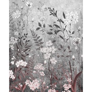 Fotobehang Moonlight Flowers - Zwart - 2,50m X 200cm