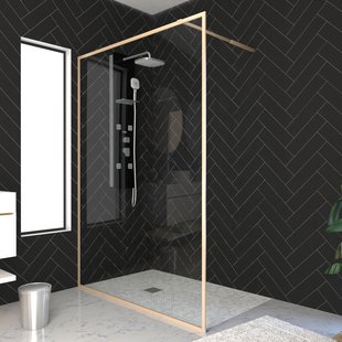 Aurlane - Inloopdouche Edge 120 X 200cm - Goud Profiel - 6 Mm Helder Glas