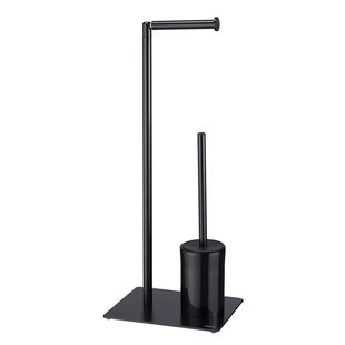 Sealskin Staande Toiletrolhouder Tube - Metaal - Vrijstaand - Met Klep - Zwart