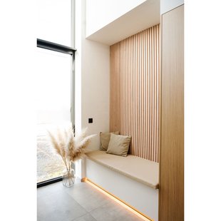 Maestro Latt Lattenwand - Pepper Oak + Matte Black - 277x30cm - 2 Stuks