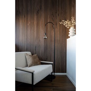 Maestro Latt Lattenwand - Castle Oak + Matte Black - 277x30cm - 2 Stuks