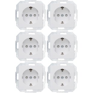 Kopp Inbouwstopcontact Athenis 1-polig Randaarde Wit Ip20 6 Stuks