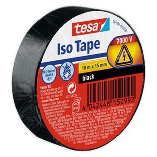 Tesa Isolatietape Iso Tape Pvc Zwart 10mx15mm
