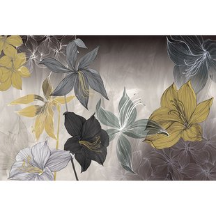 Elle Vliesbehang Amaryllis - Zwart - 2,70m X 450cm
