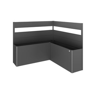 Biohort Schutting Voor Plantenbak Belvedere L-vorm Met Acrylglas Gr. L200 Donkergrijs Metallic 2st