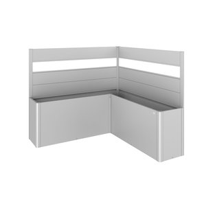 Biohort Schutting Voor Plantenbak Belvedere L-vorm Met Acrylglas Gr. L200 Zilver Metallic 2st