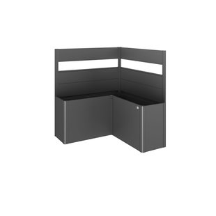 Biohort Schutting Voor Plantenbak Belvedere L-vorm Met Acrylglas Gr. L150 Donkergrijs Metallic 2st