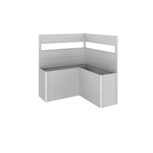 Biohort Schutting Voor Plantenbak Belvedere L-vorm Met Acrylglas Gr. L150 Zilver Metallic 2st