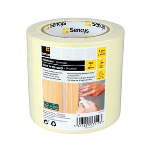 Sencys Afplaktape Universeel 50mx36mm 3st