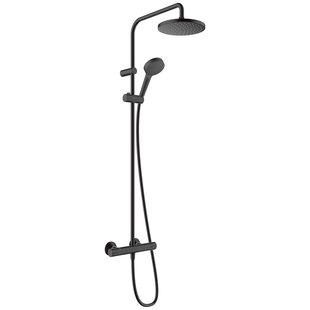 Hansgrohe Regendouche Vernis Blend - Met Thermostatische Kraan - Zwart - Mat - Rond - Met Handdouche - 15cm Hartafstand - 2-straals - Waterbesparend