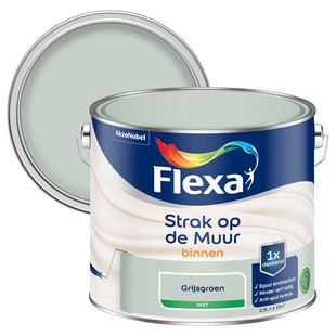 Flexa Strak Op De Muur Muurverf - Mat - Grijsgroen - 2,5l