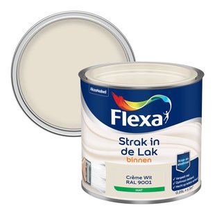 Flexa Houtlak Strak In De Lak - Mat - Crème Wit Ral 9001 - 250ml