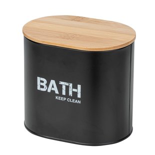 Wenko Badkameropberger Gara - Opbergbox - Met Deksel - Zwart - 14,5x13,5x10,5cm