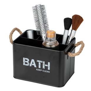 Wenko Badkameropberger Gara - Organizer - Met 4 Vakken - Zwart - 19x12,5x13cm