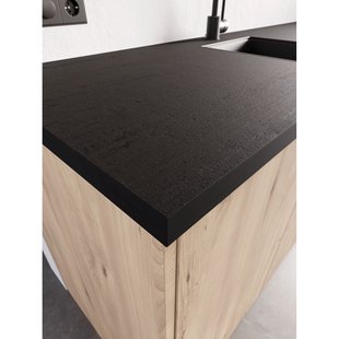 Sencys - Werkblad - Aanrechtblad - Gebrand Hout - 304x64x3,8cm