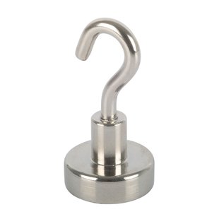 Fix-o-moll Magneet Haak Neodym Zilver 25mm