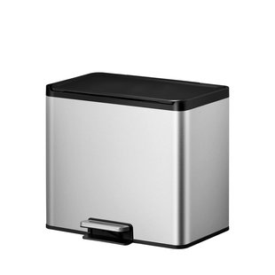 Eko Pedaalemmer Essential Met 3 Binnenemmers Voor Het Scheiden Van Afval Geborsteld Rvs 3x9l