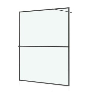 Allibert - Inloopdouche Milton 140 X 200cm - Zwart Profiel - 8 Mm Helder Glas