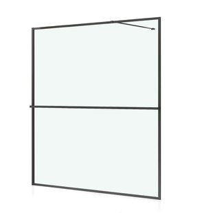 Allibert - Inloopdouche Milton 160 X 200cm - Zwart Profiel - 8 Mm Helder Glas