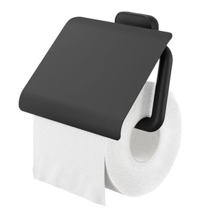 Tiger Toiletrolhouder Carv - Rvs/zamak/abs - Met Klep - Zwart