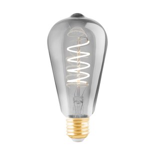 Eglo Ledfilamentlamp Edison Spiral - Smoke - D6,4cm - Dimbaar - Warm Wit - E27 - 4w