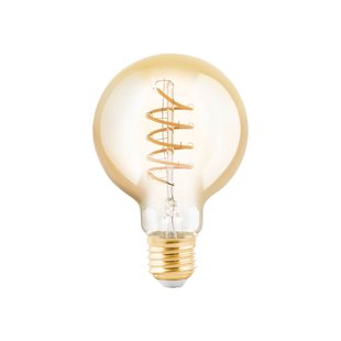 Eglo Ledfilamentlamp Globe - Amber - D8cm - Dimbaar - Warm Wit - E27 - 4w