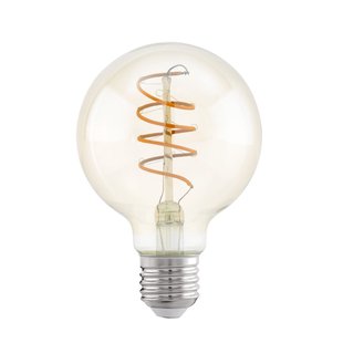 Eglo Ledfilamentlamp Globe Spiral - Amber - D8cm - Warm Wit - E27 - 4w