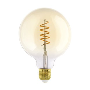 Eglo Ledfilamentlamp Globe Spiral - Amber - D12,5cm - Warm Wit - E27 - 4w