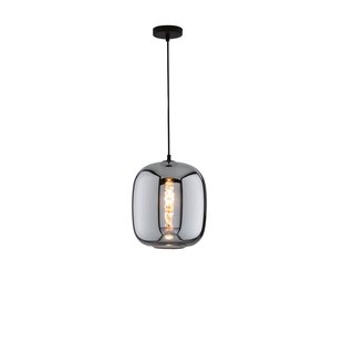 Fischer & Honsel Hanglamp Nayla Gerookt Glas ⌀25cm E27 40w