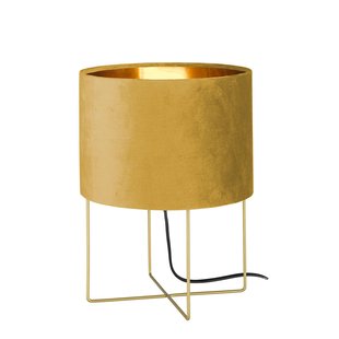 Fischer & Honsel Tafellamp Aura Oker Velours ⌀24cm E27