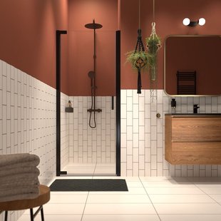 Sealskin - Douchedeur Inc 90 X 200cm - Zwart Profiel - 8 Mm Helder Glas