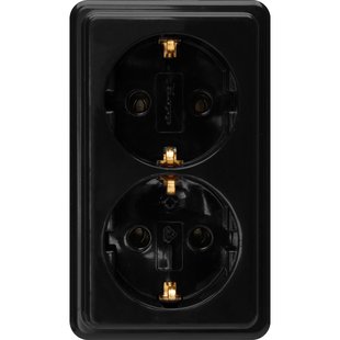 Sencys Stopcontact Tuleda Geaard 2-voudig Zwart