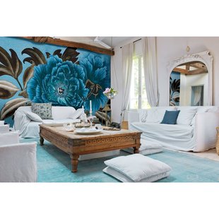 Fotobehang Royal Peony - Blauw - 2,50m X 350cm