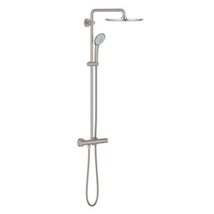 Grohe Regendouche Euphoria System - Met Thermostatische Kraan - Grijs - Rond - Met Handdouche - 15cm Hartafstand - 1-straals - Waterbesparend