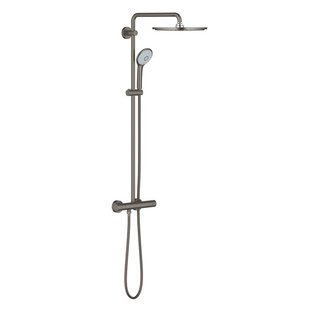 Grohe Regendouche Euphoria Systeem - Met Thermostatische Kraan - Donkergrijs - Geborsteld - Rond - Met Handdouche - 15cm Hartafstand - 1-straals - Waterbesparend