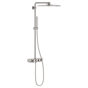 Grohe Regendouche Euphoria Smartcontrol System - Met Thermostatische Kraan - Grijs - Vierkant - Met Handdouche - 15cm Hartafstand - 2-straals - Waterbesparend