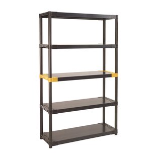 Grossfillex Opbergrek Workline 2.0 105x40x175cm Zwart/geel Met 5 Planken Pvc