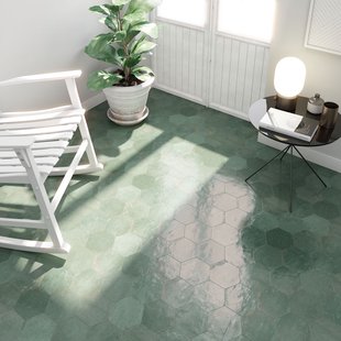 Wandtegel Carmen Hexa Green - Keramiek - Groen - 13x15cm - Pakketinhoud 0,31m²