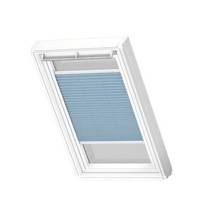 Velux Manueel Lichtdoorlatend Plisségordijn White Line Fhl Ck04 1286swl Jeansblauw
